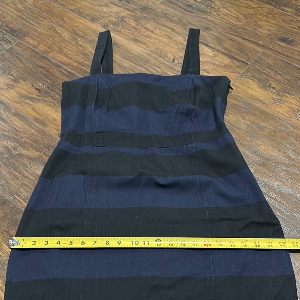 Banana Republic Black and Blue Striped Stretch Faded Denim Dress 16 Tall - Picture 4 of 14